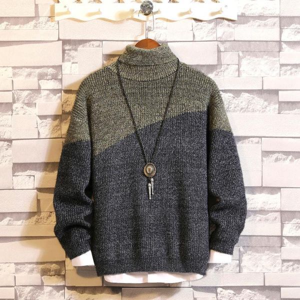 winter thick turtleneck sweater men warm fashion contrast color casual knitted pullover man wild loose long sleeve sweater male1, White;black
winter thick turtleneck sweater men warm fashion contrast color casual knitted pullover man wild loose long sleeve sweater male1, White;black