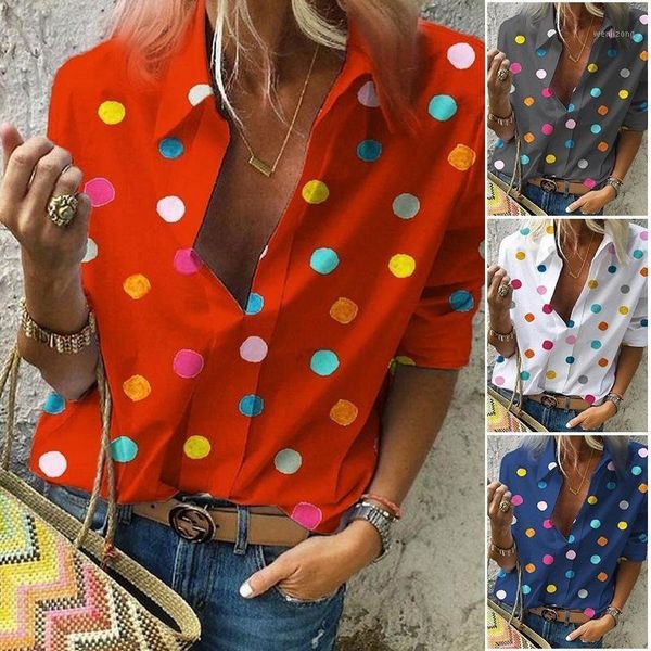 2021 ladies dot prints v-neck long-sleeved shirt rolled sleeves shirt womens clothing women blouse women 1, White
2021 ladies dot prints v-neck long-sleeved shirt rolled sleeves shirt womens clothing women blouse women 1, White