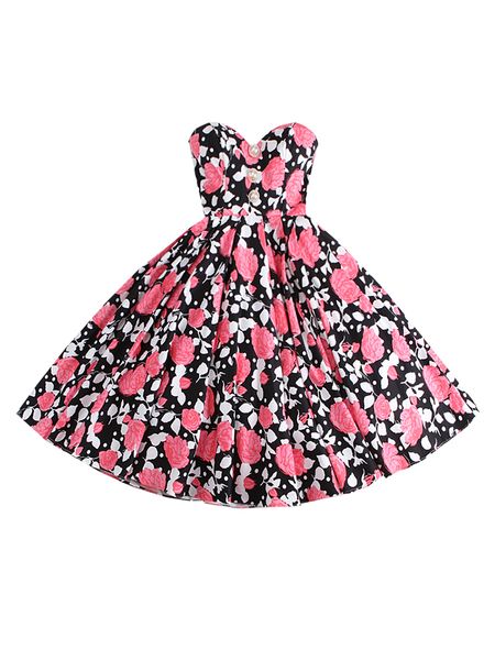 2021 new le palais original french vintage oil painting big knee flower length strapless dress party complex production 5eyc, Black;gray
2021 new le palais original french vintage oil painting big knee flower length strapless dress party complex production 5eyc, Black;gray