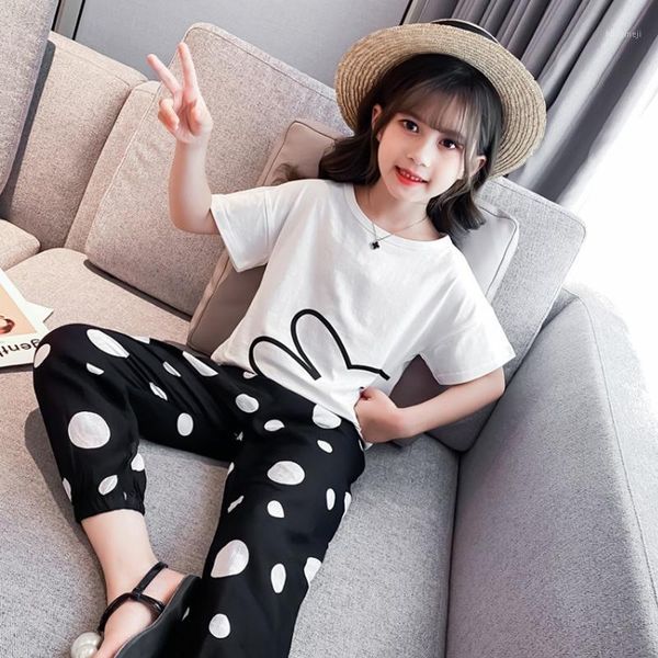 clothing sets summer kids girls clothes 2pcs outfits short sleeve tshirt +anti-mosquito pants dot cotton toddler set 4-12 years1, White
clothing sets summer kids girls clothes 2pcs outfits short sleeve tshirt +anti-mosquito pants dot cotton toddler set 4-12 years1, White