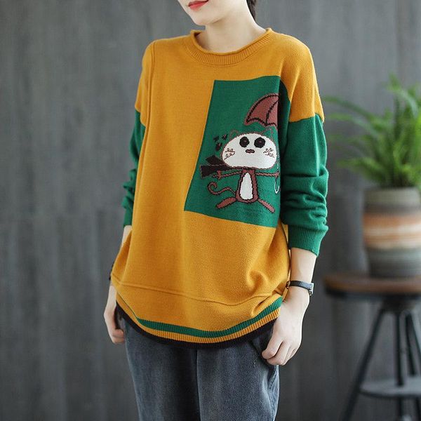 kawaii cute cartoon printed pullovers knitted outerwear long sleeved o-neck pull femme patchwork casual female sweater 2020, White;black
kawaii cute cartoon printed pullovers knitted outerwear long sleeved o-neck pull femme patchwork casual female sweater 2020, White;black
