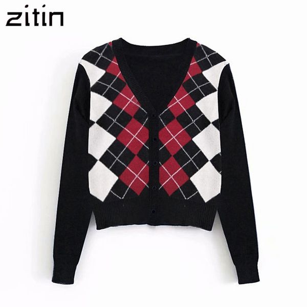 vintage stylish geometric rhombic cardigan sweater women fashion autumn warm long sleeve outerwear chic sueter mujer 201202, White;black
vintage stylish geometric rhombic cardigan sweater women fashion autumn warm long sleeve outerwear chic sueter mujer 201202, White;black