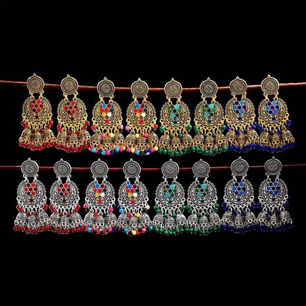 dangle & chandelier anqi jhumka earrings for women gold sliver color metal colorful beads big bell flower carved tassel earring, Silver
dangle & chandelier anqi jhumka earrings for women gold sliver color metal colorful beads big bell flower carved tassel earring, Silver
