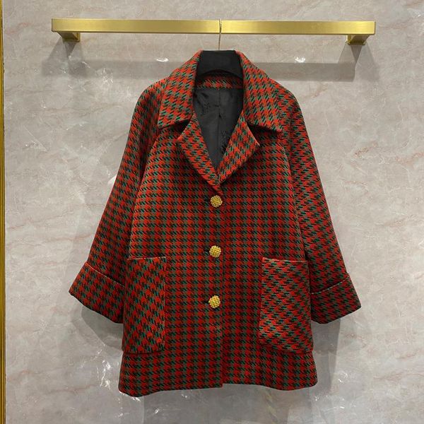luxury wool jacket coat women 2021 early spring red houndstooth woolen overcoats long sleeve jacquard loose street suit coats, Black
luxury wool jacket coat women 2021 early spring red houndstooth woolen overcoats long sleeve jacquard loose street suit coats, Black