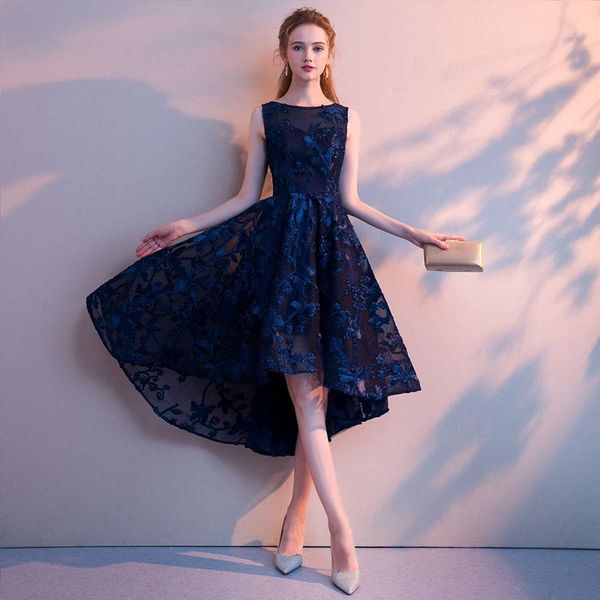 Robe de soiree Lace Evening Dress with Appliques Elegant Short Front Long Back Vestido de Festa Sexy Party Prom Dresses, Navy blue
Robe de soiree Lace Evening Dress with Appliques Elegant Short Front Long Back Vestido de Festa Sexy Party Prom Dresses, Navy blue