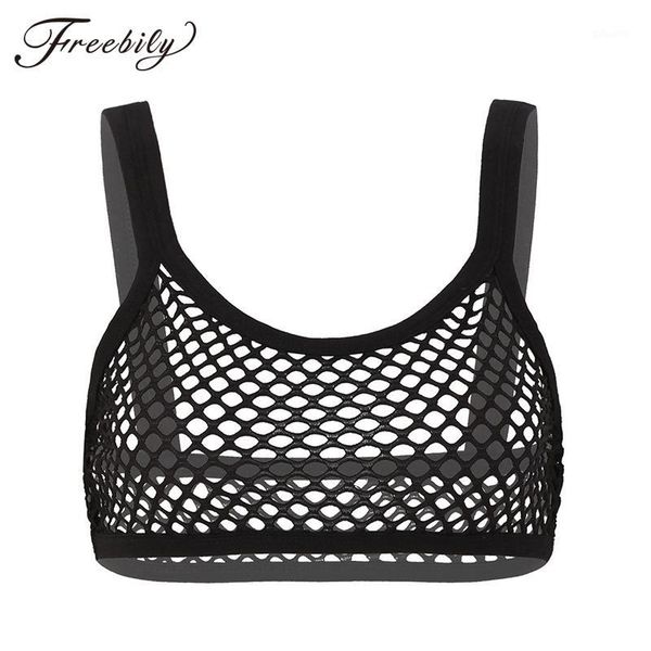 women fishnet cropped tank lingerie see through fishnet hollow out wide shoulder straps deep u-neckline vest crop bra, White
women fishnet cropped tank lingerie see through fishnet hollow out wide shoulder straps deep u-neckline vest crop bra, White