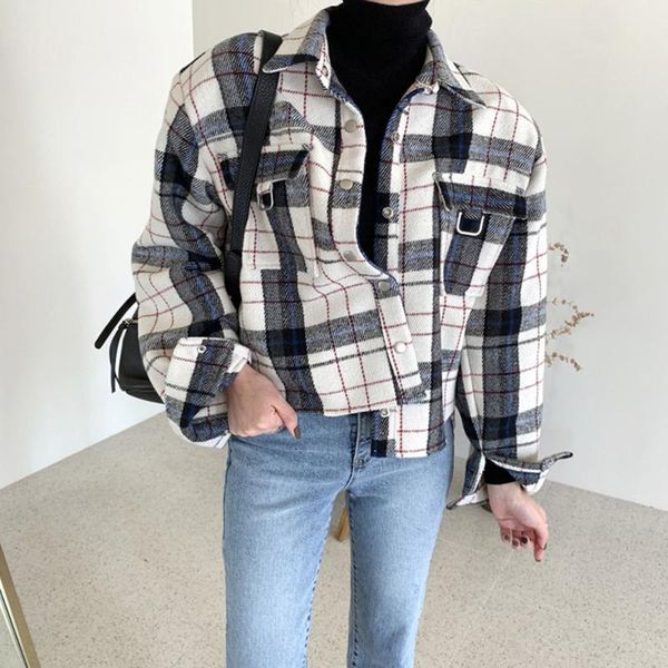 korean version jacket autumn winter the new simplicity lapel double pocket fashion plaid tooling double pocket, Black;brown
korean version jacket autumn winter the new simplicity lapel double pocket fashion plaid tooling double pocket, Black;brown