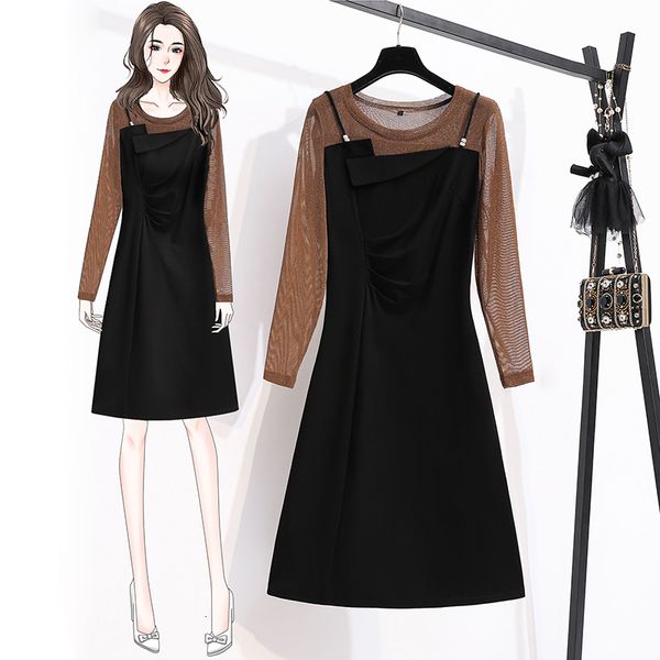 female 2021 spring plus size dressed long, casual long sleeve party dress women's clothes siyz, Black;gray
female 2021 spring plus size dressed long, casual long sleeve party dress women's clothes siyz, Black;gray
