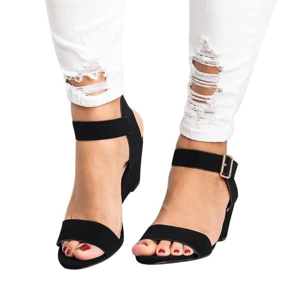 sandals 2021 shoes women's ladies fashion solid wedges heel buckle strap roman woman, Black
sandals 2021 shoes women's ladies fashion solid wedges heel buckle strap roman woman, Black