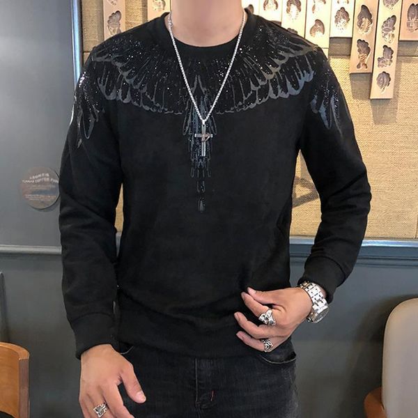 men sequin printing wings t рубашка мужчины свободные повседневные пуловер футболка мужская стрит одежда хип-хоп тройник рубашка верхняя оде, Black
men sequin printing wings t рубашка мужчины свободные повседневные пуловер футболка мужская стрит одежда хип-хоп тройник рубашка верхняя оде, Black