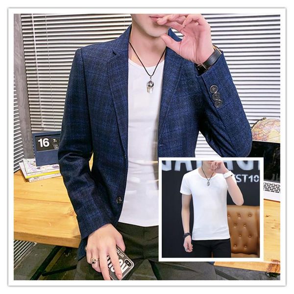 men's suits & blazers small suit slim jacket korean casual british style striped single western autumn handsome trend, White;black
men's suits & blazers small suit slim jacket korean casual british style striped single western autumn handsome trend, White;black