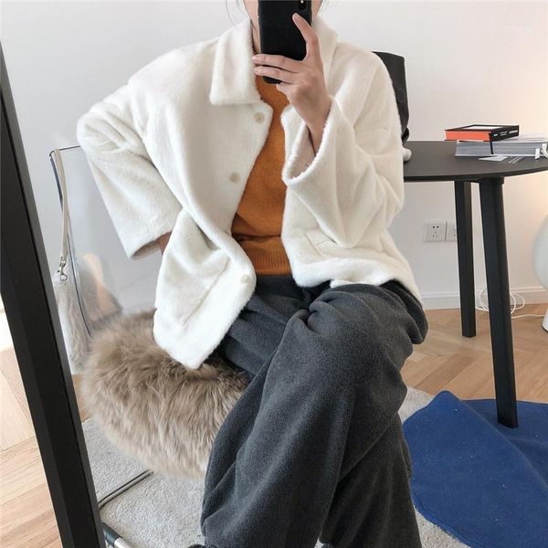 women's fur & faux 2021 winter woman imitation lady lapel jacket female single-breasted short coat girl outerwear1, Black
women's fur & faux 2021 winter woman imitation lady lapel jacket female single-breasted short coat girl outerwear1, Black