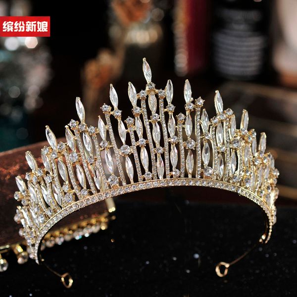 light super flash crystal bridal crown headdress hair dress korean princess luxury wedding accessories, Silver
light super flash crystal bridal crown headdress hair dress korean princess luxury wedding accessories, Silver