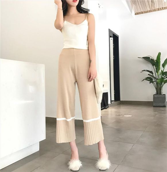 women knitted tank pants 2pcs set knitting casual camisole vest jumper pant knitting clothing sets, Gray
women knitted tank pants 2pcs set knitting casual camisole vest jumper pant knitting clothing sets, Gray