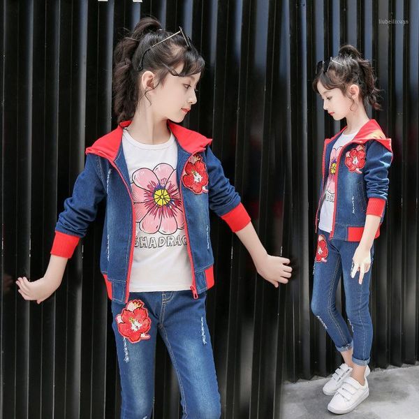 denim clothing for girls autumn floral jacket+pants suits fashion children's hooded costume teen kids clothes for girls1, White
denim clothing for girls autumn floral jacket+pants suits fashion children's hooded costume teen kids clothes for girls1, White