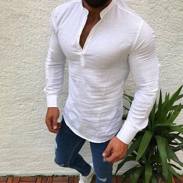 2020 new men long sleeve shirt summer fashion casual cool clothing slim fit tees male breathable linen shirt1, White;black
2020 new men long sleeve shirt summer fashion casual cool clothing slim fit tees male breathable linen shirt1, White;black