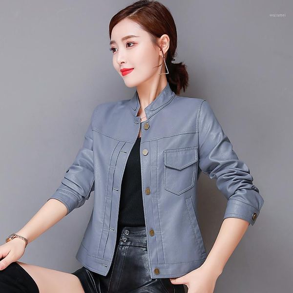 2021 spring and autumn new stand collar leather clothes women's short small coat korean slim motorcycle leather jacket fashion1, Black
2021 spring and autumn new stand collar leather clothes women's short small coat korean slim motorcycle leather jacket fashion1, Black