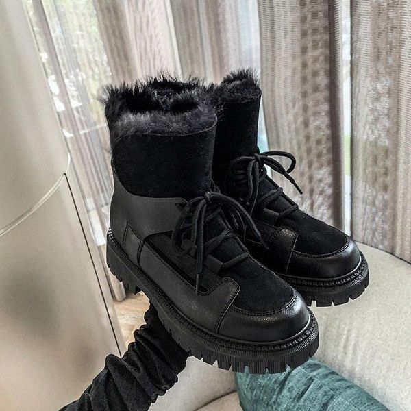 rimocy 2020 woman warm faux fur snow boots women patchwork pu leather platform winter shoes lace up chunky ankle boots ladies #022o, Black
rimocy 2020 woman warm faux fur snow boots women patchwork pu leather platform winter shoes lace up chunky ankle boots ladies #022o, Black
