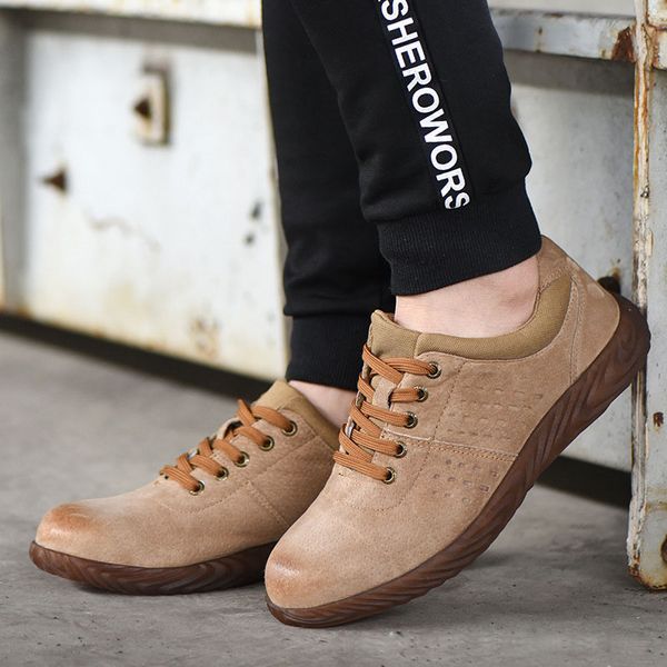 men safety work boots male genuine leather breathable steel toe boot mens labor insurance fashion desert work shoes, Black
men safety work boots male genuine leather breathable steel toe boot mens labor insurance fashion desert work shoes, Black