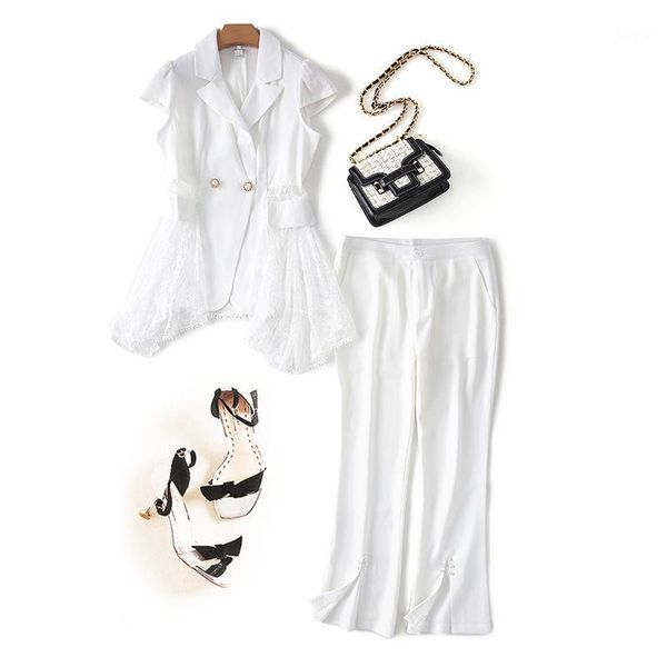 new women blazer two piece sets short sleeve blazer coat straight leg pants office lady solid suit formal two piece set1, White;black
new women blazer two piece sets short sleeve blazer coat straight leg pants office lady solid suit formal two piece set1, White;black