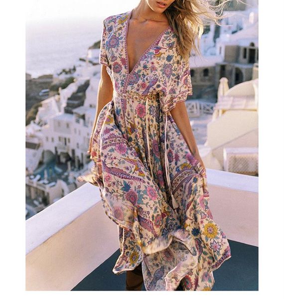 vintage chic women floral print bat sleeve beach bohemian maxi dress ladies v-neck tassel summer boho happie dress, Black;gray
vintage chic women floral print bat sleeve beach bohemian maxi dress ladies v-neck tassel summer boho happie dress, Black;gray
