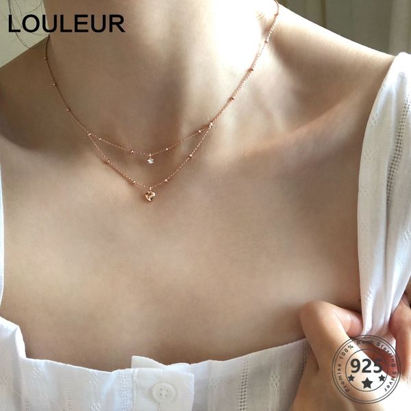 louleur 925 sterling silver double layer elegant zircon pentagram star heart pendant necklace for women jewelry charm, Black
louleur 925 sterling silver double layer elegant zircon pentagram star heart pendant necklace for women jewelry charm, Black
