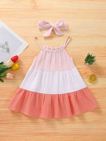 baby girl cut and sew cami dress with headband she, Red;yellow