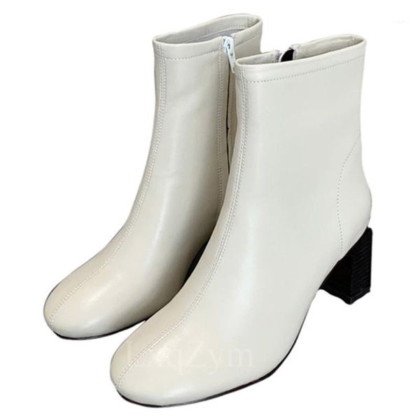boots round toe square heel real leather ankle 5.5cm high zipper short botas office lady classic black white comfort bootie1
boots round toe square heel real leather ankle 5.5cm high zipper short botas office lady classic black white comfort bootie1