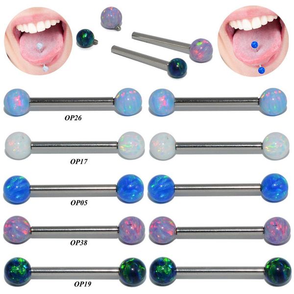 1pc surgical steel tongue ring piercing opal internally threaded mamilo piercings tongue barbell piercings women jewelry q jlljzd, Silver
1pc surgical steel tongue ring piercing opal internally threaded mamilo piercings tongue barbell piercings women jewelry q jlljzd, Silver