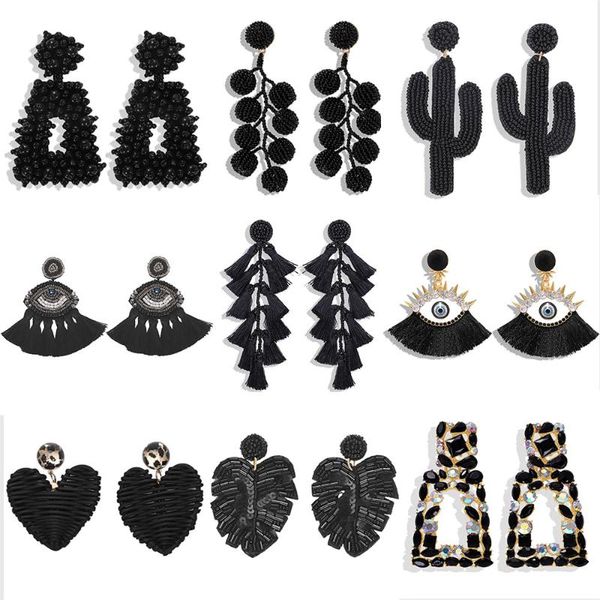 dangle & chandelier lady black beaded pendant drop earrings for women boho handmade fringed tassel statement party gift, Silver
dangle & chandelier lady black beaded pendant drop earrings for women boho handmade fringed tassel statement party gift, Silver