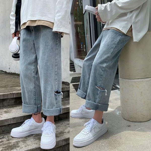 pynbp jiufen jeans men's trousers korean version jeans and jeanstrousers and jeansof loose feeling trend wear down students wide leg st, Blue
pynbp jiufen jeans men's trousers korean version jeans and jeanstrousers and jeansof loose feeling trend wear down students wide leg st, Blue