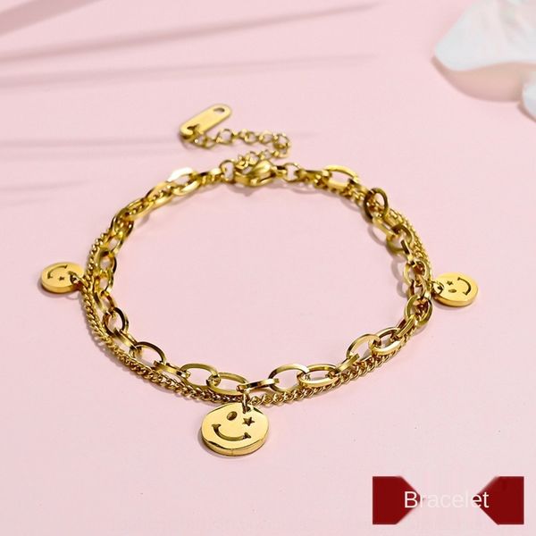 smi8c market products on the new double smiley face for women titanium popular ring steel red hand accessories net bracelet bracelet jewelry, Golden;silver
smi8c market products on the new double smiley face for women titanium popular ring steel red hand accessories net bracelet bracelet jewelry, Golden;silver