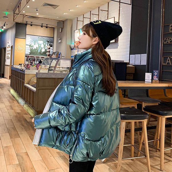 women's down & parkas 2021 schoolgirl winter cotton-padded jacket fashionable korean style loose bread clothes bright leather coat, Black
women's down & parkas 2021 schoolgirl winter cotton-padded jacket fashionable korean style loose bread clothes bright leather coat, Black