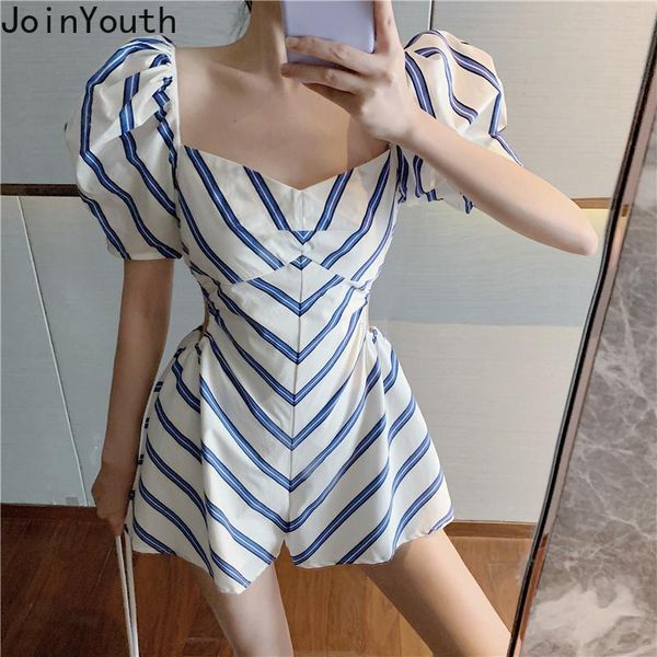 joinyouth striped women rompers hollow out square neck puff sleeve bodysuits summer vintage jumpsuit korean fashion j1017, Black;white
joinyouth striped women rompers hollow out square neck puff sleeve bodysuits summer vintage jumpsuit korean fashion j1017, Black;white