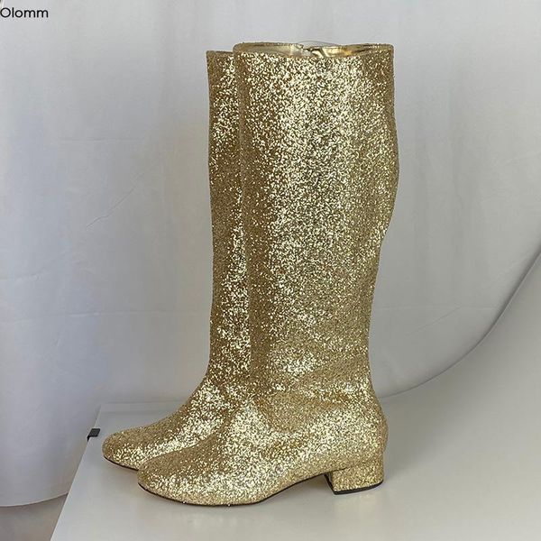 boots olomm women knee high glitter square low heels round toe silver gorgeous gold club shoes plus us size 5-15, Black
boots olomm women knee high glitter square low heels round toe silver gorgeous gold club shoes plus us size 5-15, Black