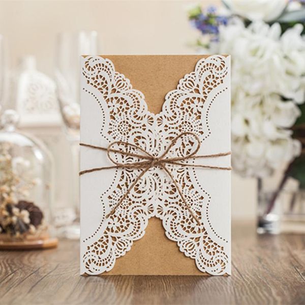 20pcs wishmade laser cut invitations cards kraft insert with brown bow elegant wedding invitations for party, customizable
20pcs wishmade laser cut invitations cards kraft insert with brown bow elegant wedding invitations for party, customizable