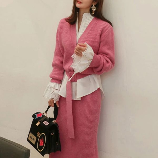 zawfl women knitted 2 pieces set v-neck thicken cardigans & pencil skirt autumn winter sweater set female 2020 with belt c1015, Black;white
zawfl women knitted 2 pieces set v-neck thicken cardigans & pencil skirt autumn winter sweater set female 2020 with belt c1015, Black;white