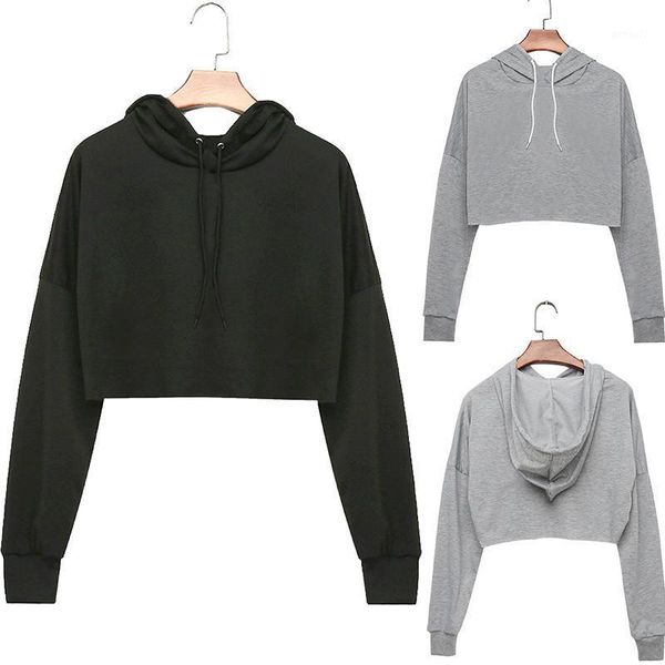 women's hoodies & sweatshirts fashion women sweatshirt 2021 solid crop hoodie long sleeve jumper hooded pullover coat casual, Black
women's hoodies & sweatshirts fashion women sweatshirt 2021 solid crop hoodie long sleeve jumper hooded pullover coat casual, Black