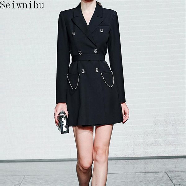 women autumn fashion designer dress long sleeve double breasted elegant ladies beading blazer suit dress casual, Black;gray
women autumn fashion designer dress long sleeve double breasted elegant ladies beading blazer suit dress casual, Black;gray