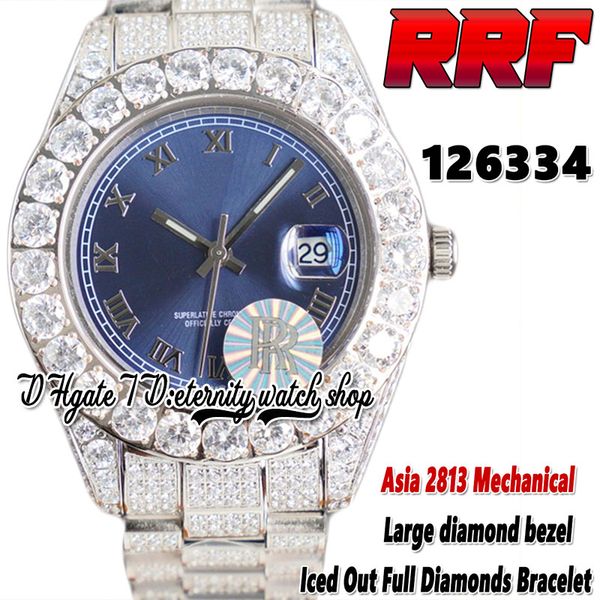2022 rrf 126334 126333 2813 automatic mechanical mens watch 126300 large diamonds bezel roman blue dial 316l steel fully iced out diamond br, Slivery;brown
2022 rrf 126334 126333 2813 automatic mechanical mens watch 126300 large diamonds bezel roman blue dial 316l steel fully iced out diamond br, Slivery;brown