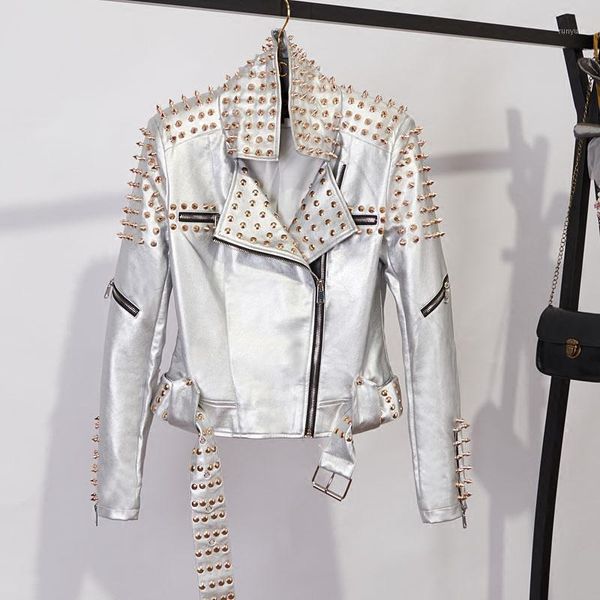 rivets womens pu leather stand collar rivets slim fit studs biker jackets belts short coat motorcycle silver black a2221
rivets womens pu leather stand collar rivets slim fit studs biker jackets belts short coat motorcycle silver black a2221