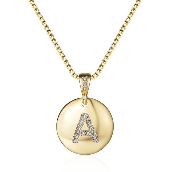 ladies necklace luxury jewelry 26 english letters a-z zircon necklace copper plating 18k real gold color box chain chain, Silver 
ladies necklace luxury jewelry 26 english letters a-z zircon necklace copper plating 18k real gold color box chain chain, Silver