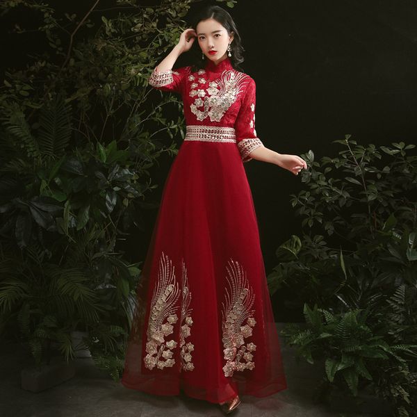 robe de soiree elegant wine red a-line evening dresses 2021 prom dresses high neck floor length three quarter formal occasion, Black;red
robe de soiree elegant wine red a-line evening dresses 2021 prom dresses high neck floor length three quarter formal occasion, Black;red