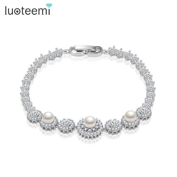 luoteemi new arrival classic sparking white simulated-pearl clear cubic zirconia wedding bracelet & bangles for women jewellry, Black
luoteemi new arrival classic sparking white simulated-pearl clear cubic zirconia wedding bracelet & bangles for women jewellry, Black