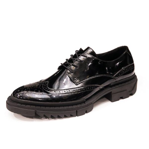 men genuine cow leather dress shoes brogue luxury trainers spring wedding shoes increase lace up male business casual, Black
men genuine cow leather dress shoes brogue luxury trainers spring wedding shoes increase lace up male business casual, Black