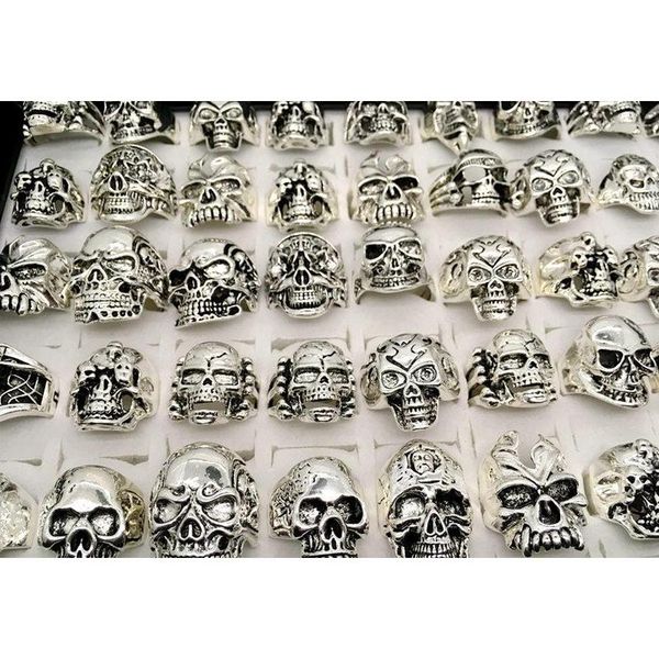 wholesale 50pcs/lot gothic big skull ring bohemian punk vintage antique silver mix style mens fashion jewelry wmthbu beauty888
wholesale 50pcs/lot gothic big skull ring bohemian punk vintage antique silver mix style mens fashion jewelry wmthbu beauty888
