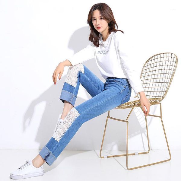 autumn new high-waist hollow lace curled straight jeans ladies style song 2020 slim long pants1, Blue
autumn new high-waist hollow lace curled straight jeans ladies style song 2020 slim long pants1, Blue