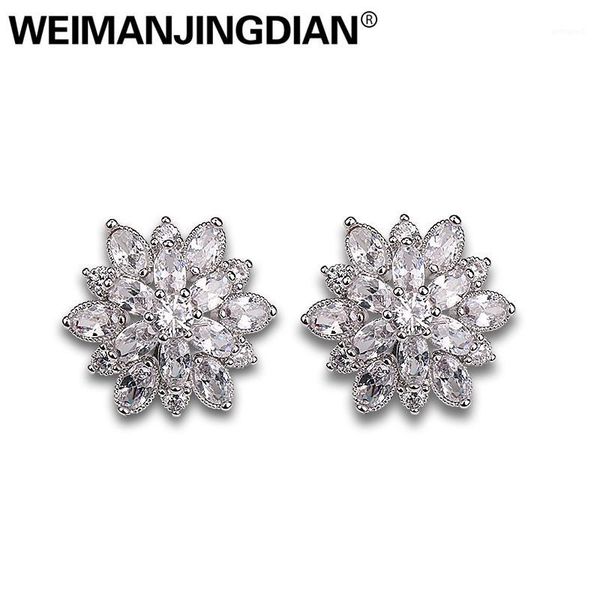 stud weimanjingdian shiny cubic zirconia cz crystal flower earrings for women1, Golden;silver
stud weimanjingdian shiny cubic zirconia cz crystal flower earrings for women1, Golden;silver