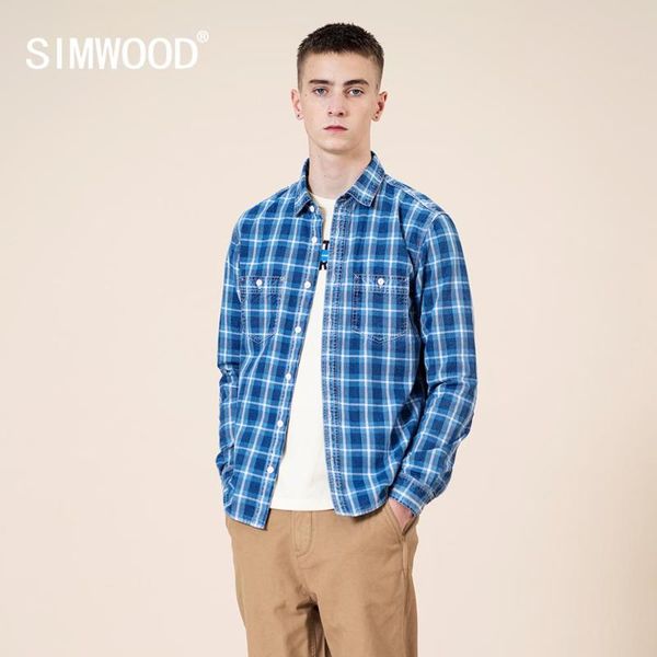 simwood 2020 autumn new indigo plaid shirts men 100% cotton check plus size shirt brand clothing sj130679, White;black
simwood 2020 autumn new indigo plaid shirts men 100% cotton check plus size shirt brand clothing sj130679, White;black