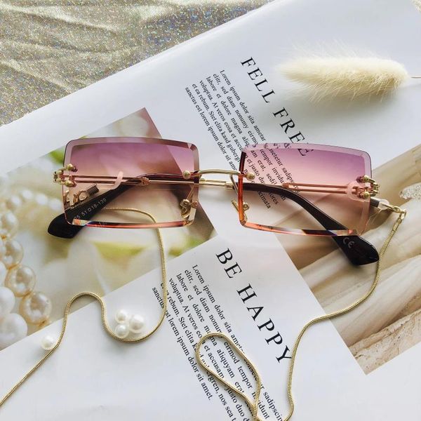 fashion rimless sunglasses women 2021 trendy small rectangle sun glasses summer traveling style uv400 retro shades 89013, White;black
fashion rimless sunglasses women 2021 trendy small rectangle sun glasses summer traveling style uv400 retro shades 89013, White;black
